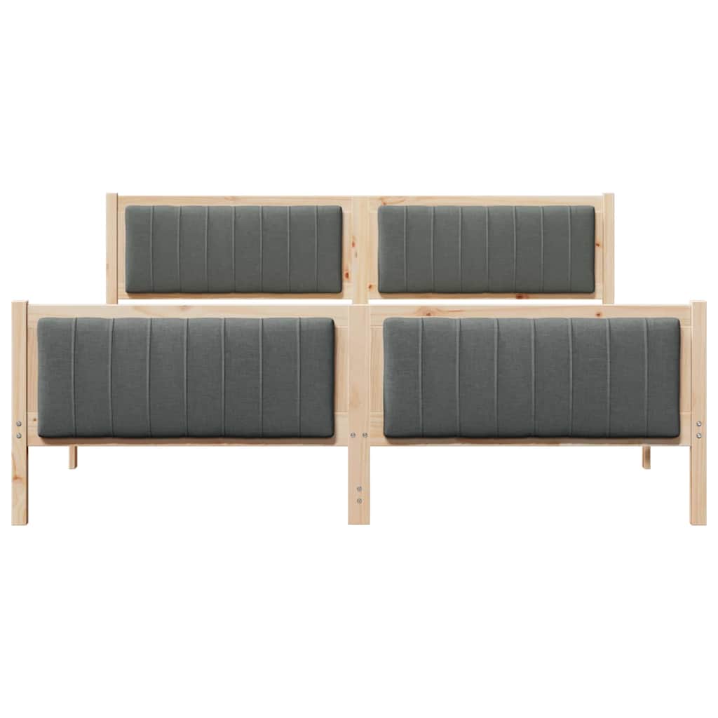 Bettgestell braun und dunkelgrau 180 x 200 cm Massivholz Kiefer
