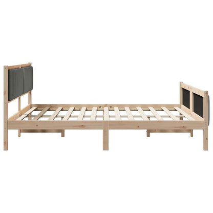 Bettgestell braun und dunkelgrau 180 x 200 cm Massivholz Kiefer