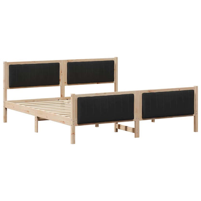 Bettgestell Braun und Schwarz 180 x 200 cm Massivholz Kiefer