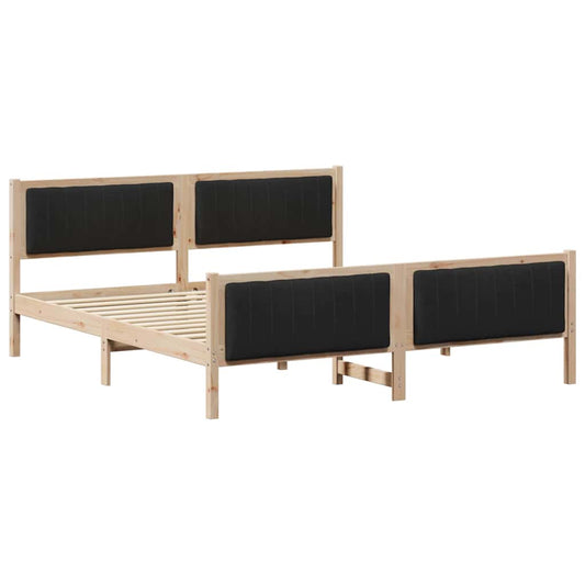 Bettgestell Braun und Schwarz 180 x 200 cm Massivholz Kiefer