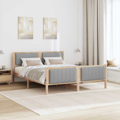 Bettgestell Braun und hellgrau 160 x 200 cm Massivholz Kiefer