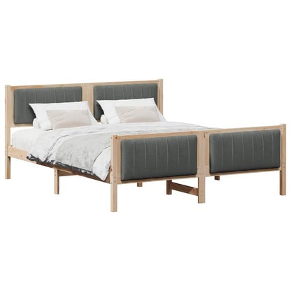 Bettgestell braun und dunkelgrau 160 x 200 cm Massivholz Kiefer