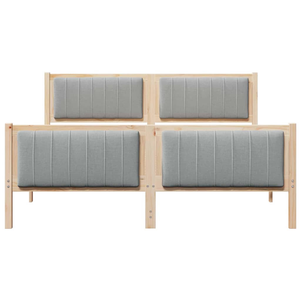 Bettgestell Braun und hellgrau 150 x 200 cm Massivholz Kiefer
