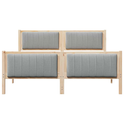 Bettgestell Braun und hellgrau 150 x 200 cm Massivholz Kiefer