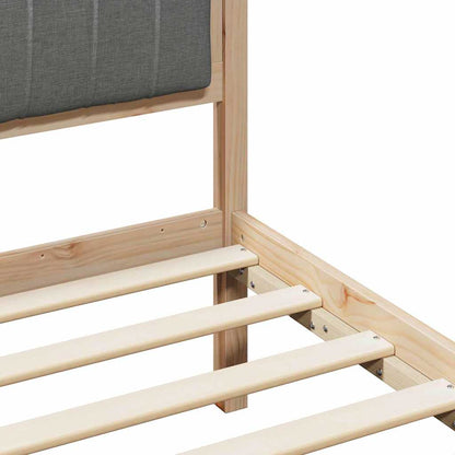 Bettgestell braun und dunkelgrau 150 x 200 cm Massivholz Kiefer