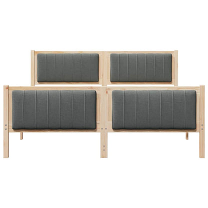 Bettgestell braun und dunkelgrau 150 x 200 cm Massivholz Kiefer