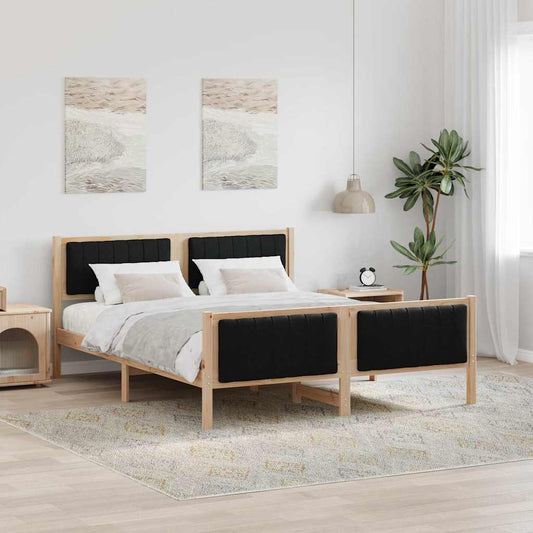 Bettgestell Braun und Schwarz 150 x 200 cm Massivholz Kiefer