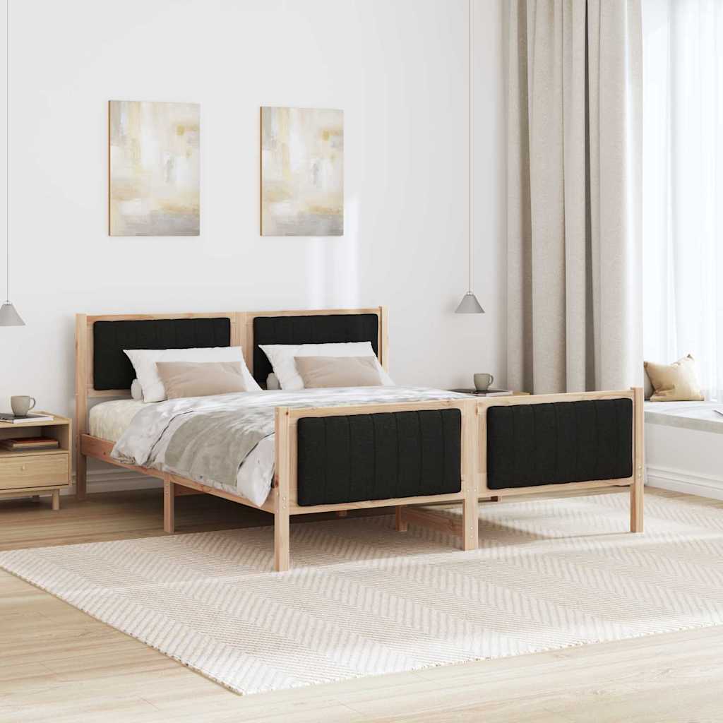 Bettgestell Braun und Schwarz 150 x 200 cm Massivholz Kiefer