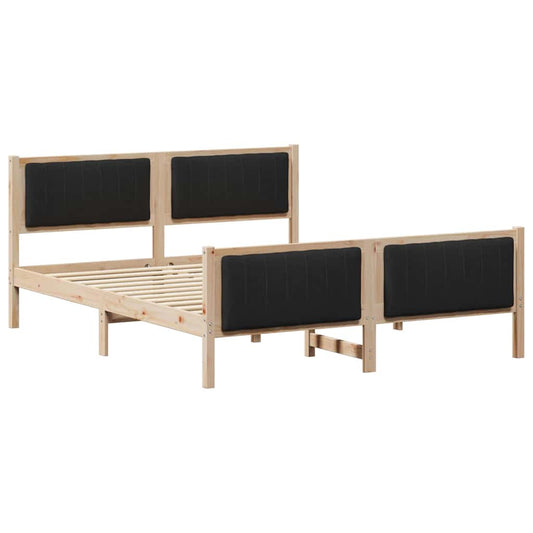 Bettgestell Braun und Schwarz 150 x 200 cm Massivholz Kiefer
