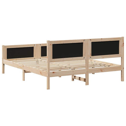 Bettgestell Braun und Schwarz 150 x 200 cm Massivholz Kiefer