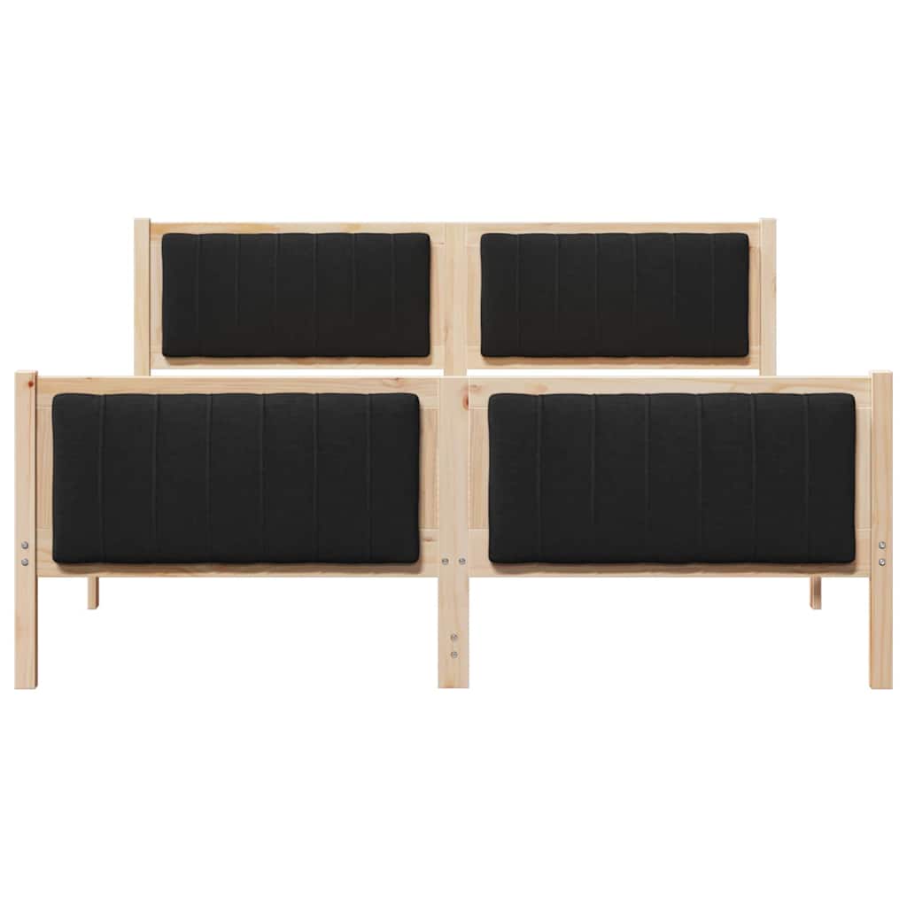 Bettgestell Braun und Schwarz 150 x 200 cm Massivholz Kiefer