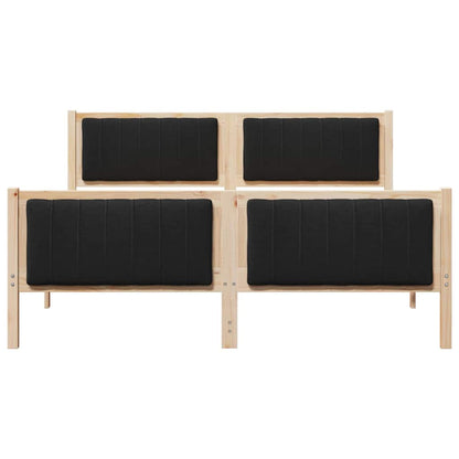 Bettgestell Braun und Schwarz 150 x 200 cm Massivholz Kiefer