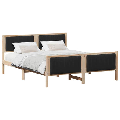 Bettgestell Braun und Schwarz 150 x 200 cm Massivholz Kiefer