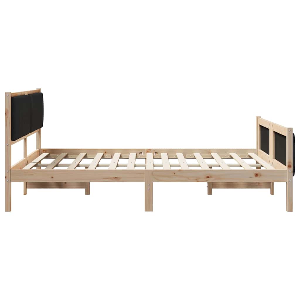 Bettgestell Braun und Schwarz 150 x 200 cm Massivholz Kiefer