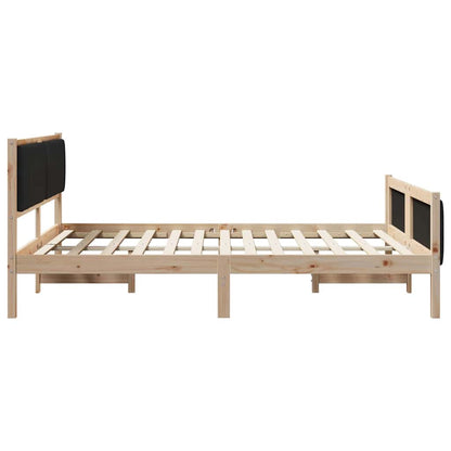 Bettgestell Braun und Schwarz 150 x 200 cm Massivholz Kiefer