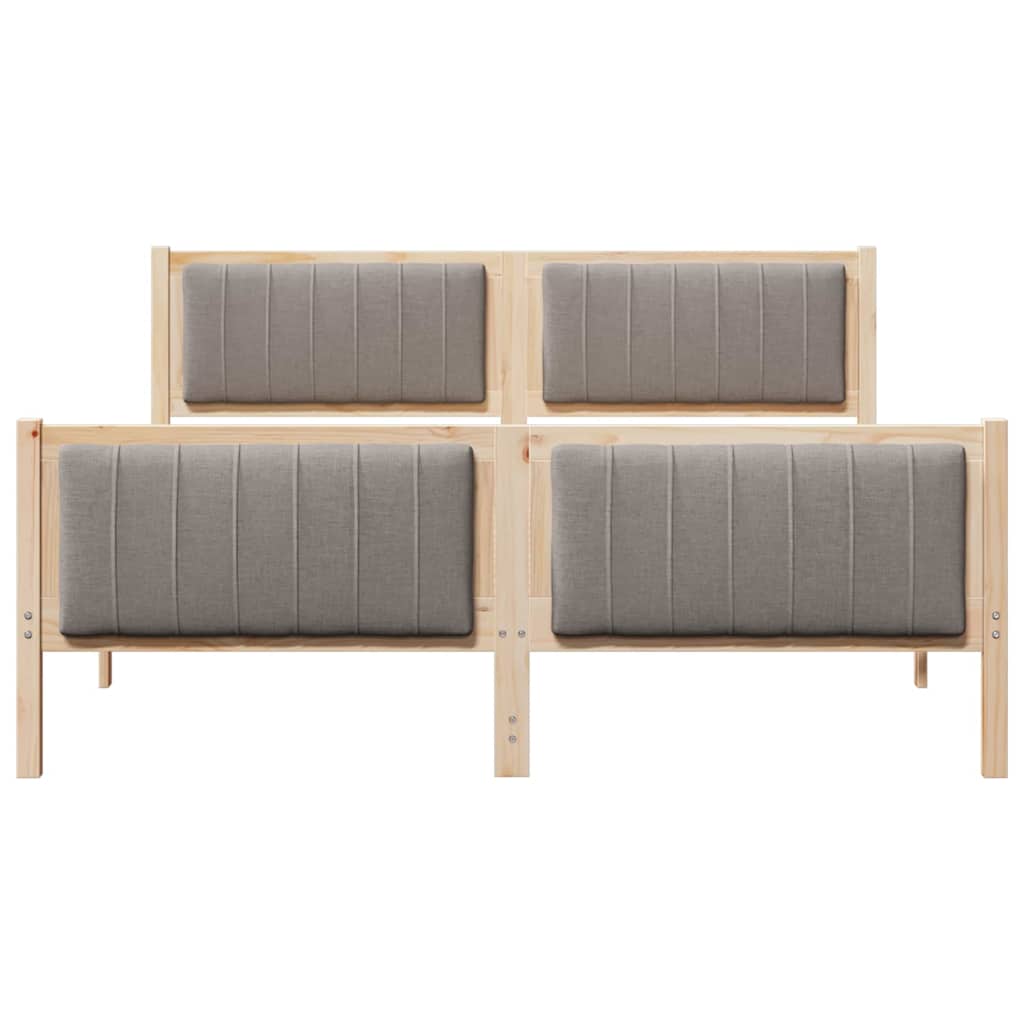 Bettgestell Braun und Taupe 150 x 200 cm Massivholz Kiefer