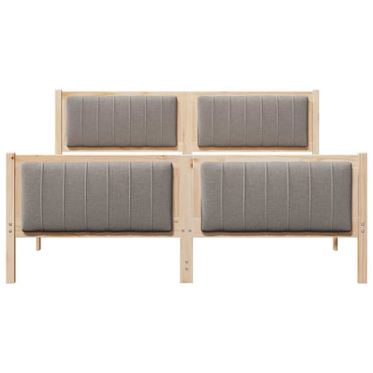 Bettgestell Braun und Taupe 150 x 200 cm Massivholz Kiefer