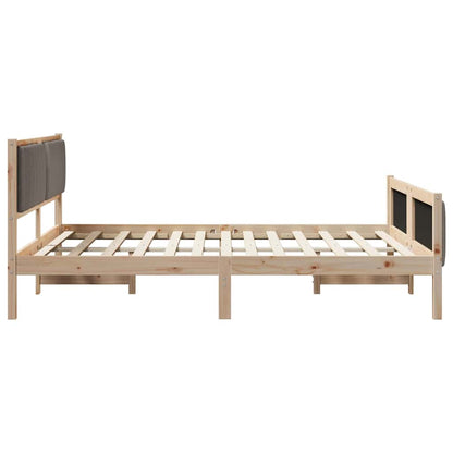 Bettgestell Braun und Taupe 150 x 200 cm Massivholz Kiefer