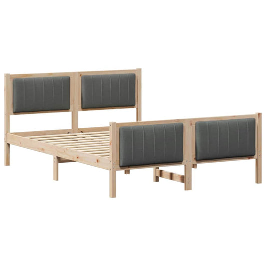 Bettgestell braun und dunkelgrau 140 x 200 cm Massivholz Kiefer