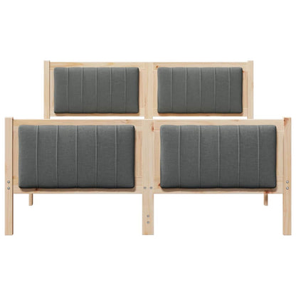 Bettgestell braun und dunkelgrau 140 x 200 cm Massivholz Kiefer