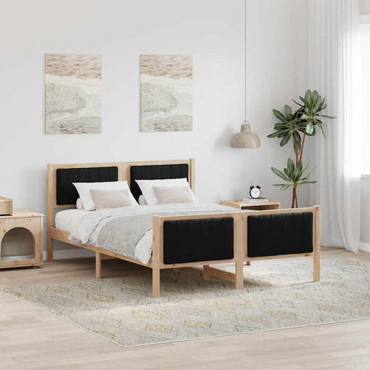 Bettgestell Braun und Schwarz 140 x 200 cm Massivholz Kiefer