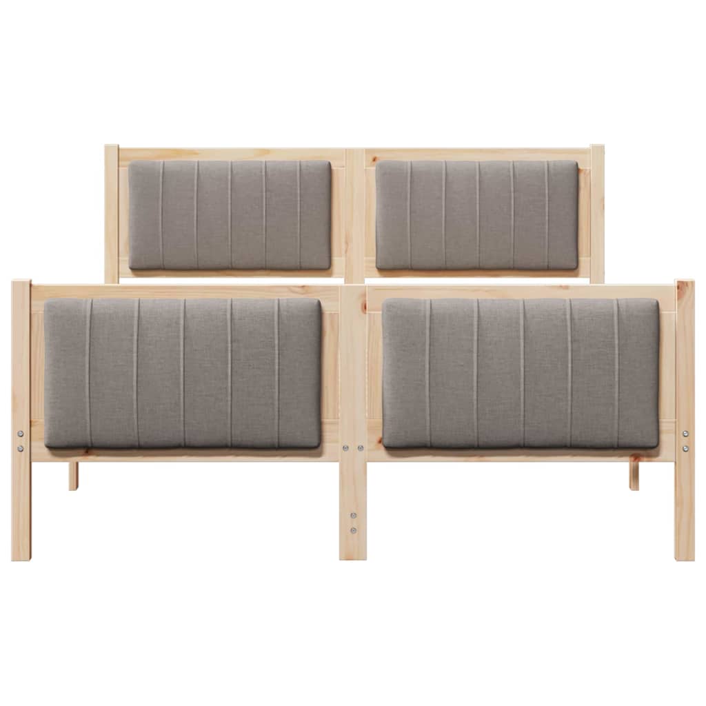 Bettgestell Braun und Taupe 140 x 200 cm Massivholz Kiefer