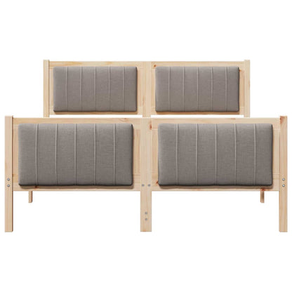 Bettgestell Braun und Taupe 140 x 200 cm Massivholz Kiefer
