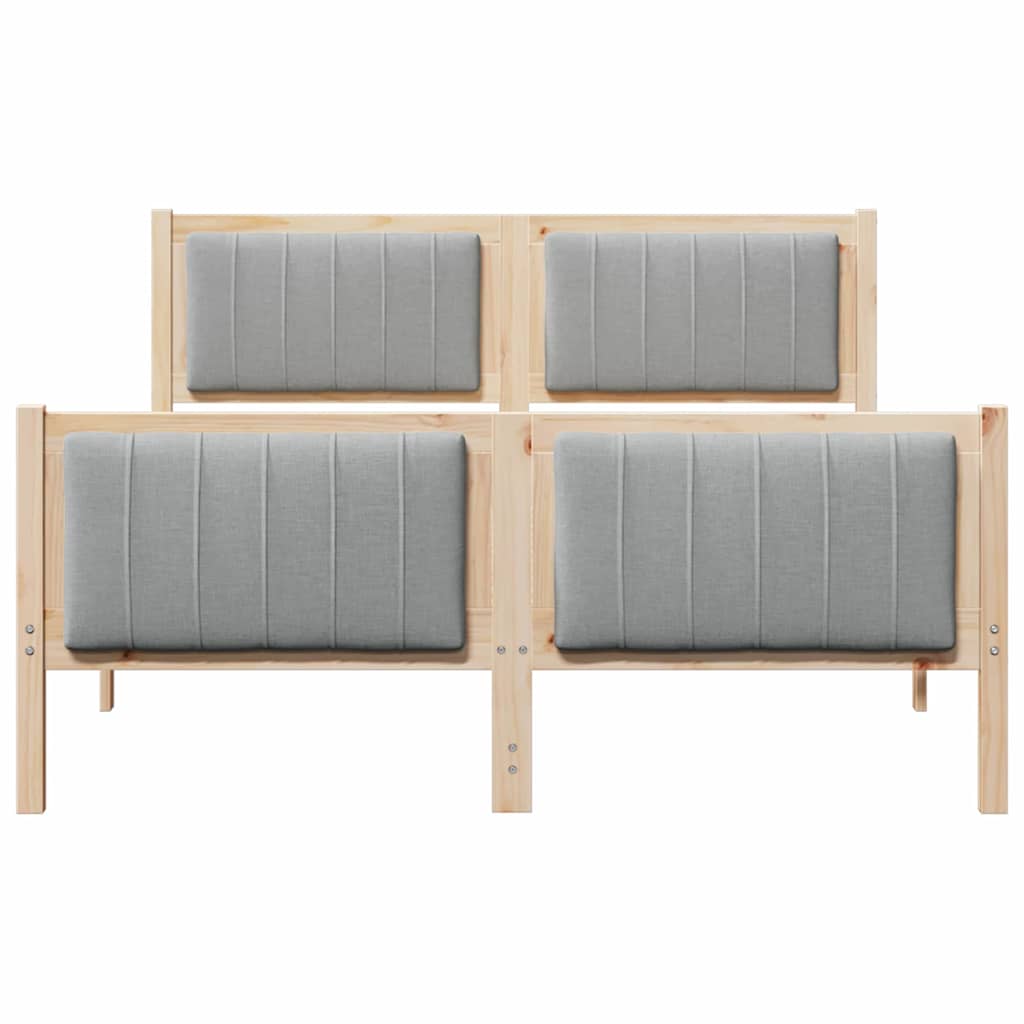 Bettgestell Braun und hellgrau 140 x 190 cm Massivholz Kiefer