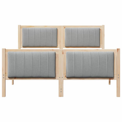 Bettgestell Braun und hellgrau 140 x 190 cm Massivholz Kiefer