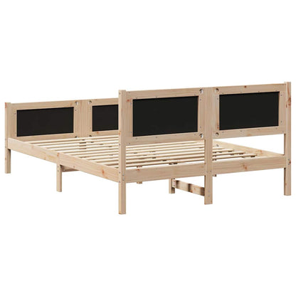 Bettgestell braun und dunkelgrau 140 x 190 cm Massivholz Kiefer