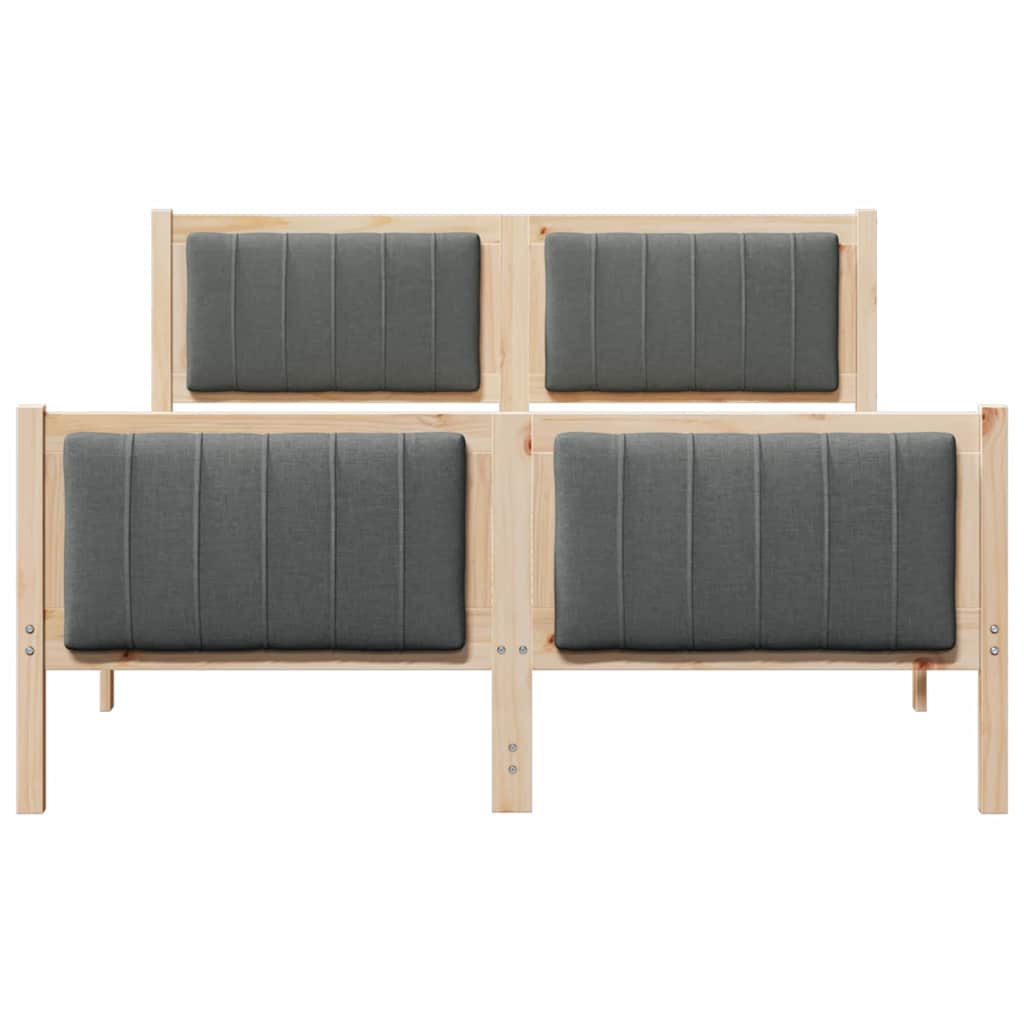 Bettgestell braun und dunkelgrau 140 x 190 cm Massivholz Kiefer