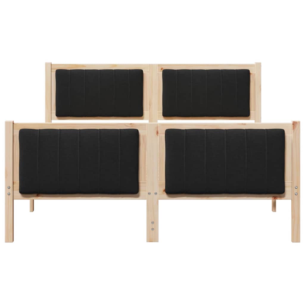 Bettgestell Braun und Schwarz 140 x 190 cm Massivholz Kiefer