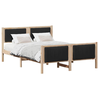 Bettgestell Braun und Schwarz 140 x 190 cm Massivholz Kiefer