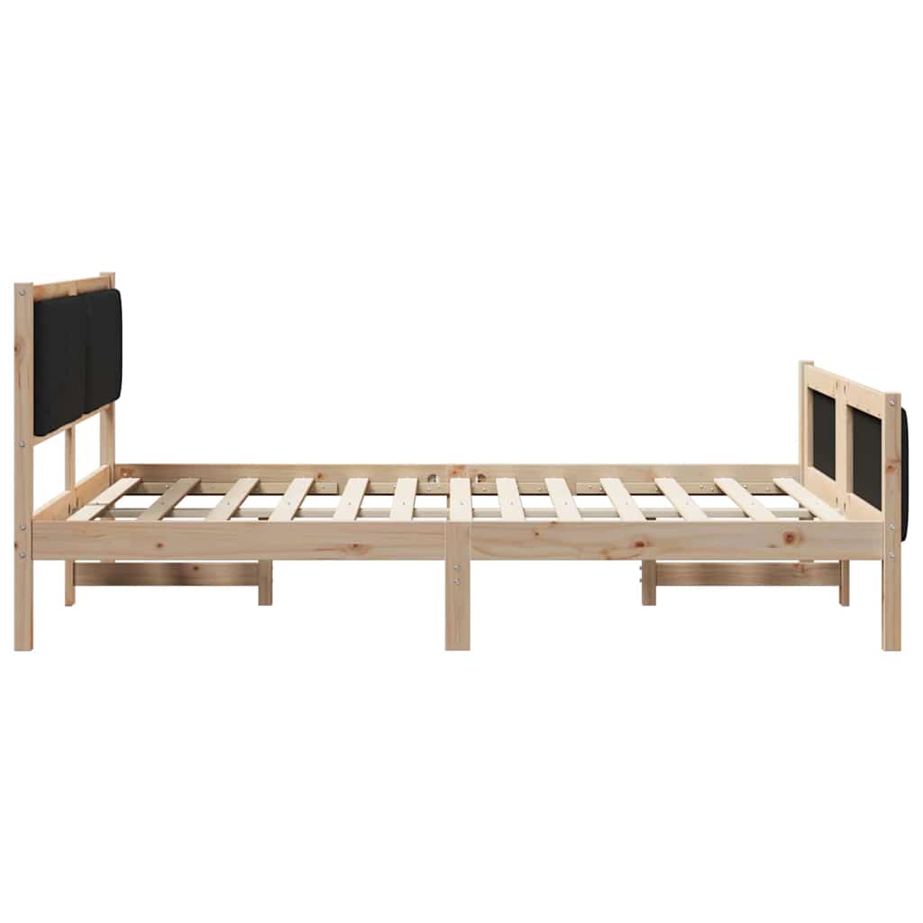 Bettgestell Braun und Schwarz 140 x 190 cm Massivholz Kiefer