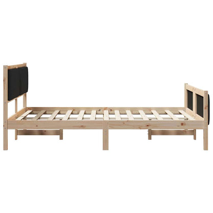 Bettgestell Braun und Schwarz 140 x 190 cm Massivholz Kiefer
