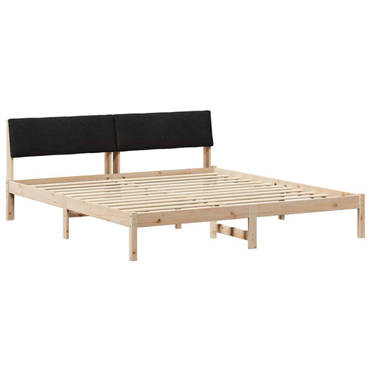 Bettgestell Braun und Schwarz 200 x 200 cm Massivholz Kiefer