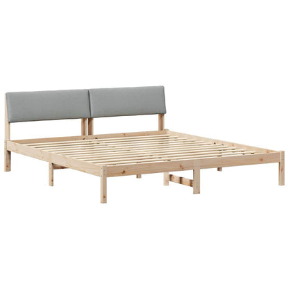 Bettgestell Braun und hellgrau 180 x 200 cm Massivholz Kiefer