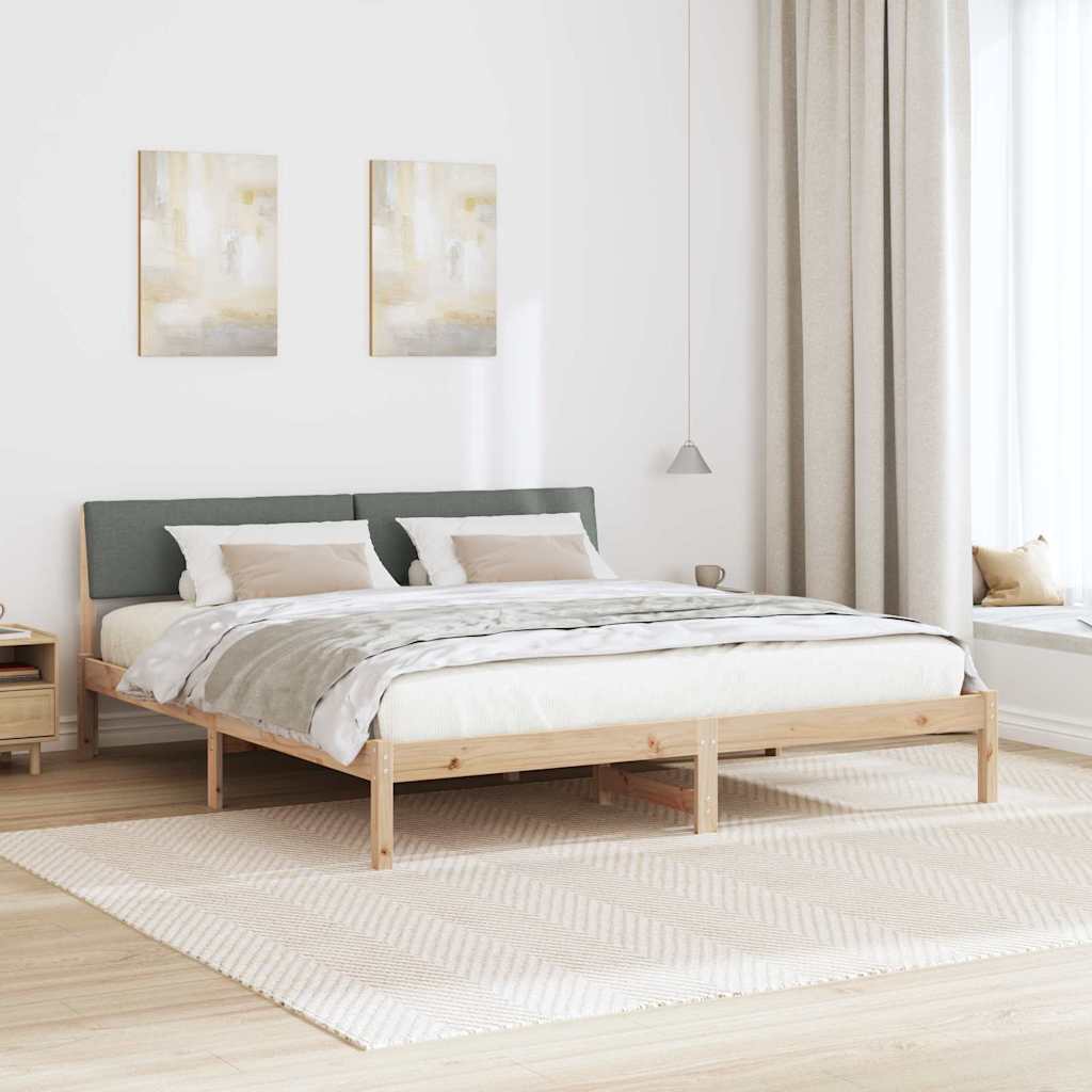Bettgestell braun und dunkelgrau 180 x 200 cm Massivholz Kiefer