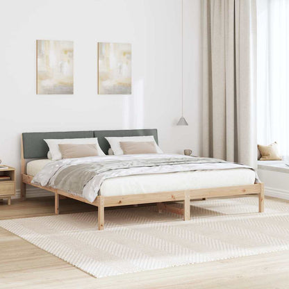 Bettgestell braun und dunkelgrau 180 x 200 cm Massivholz Kiefer