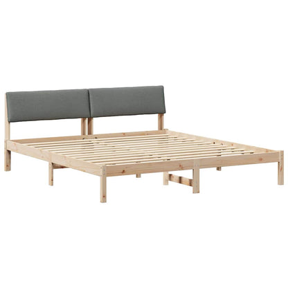 Bettgestell braun und dunkelgrau 180 x 200 cm Massivholz Kiefer