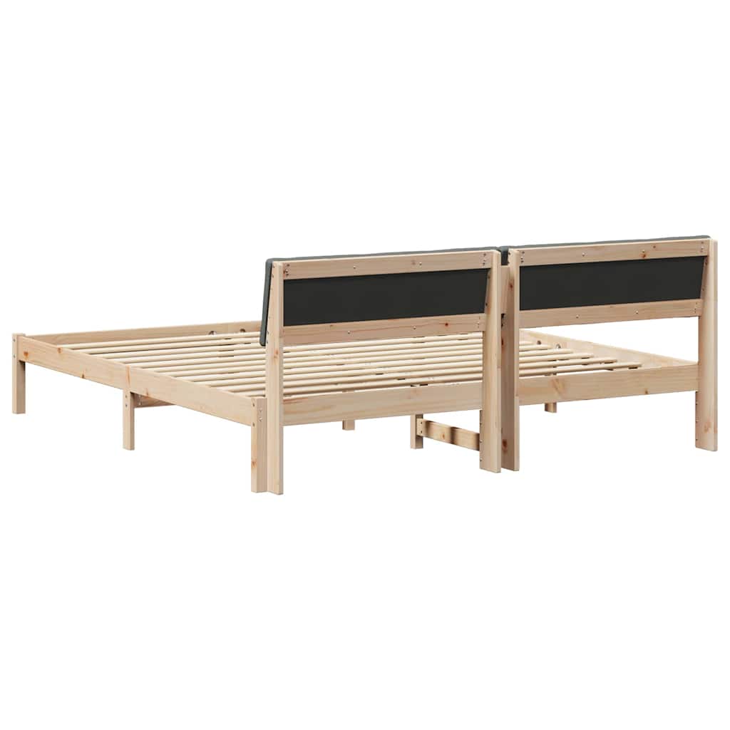 Bettgestell braun und dunkelgrau 180 x 200 cm Massivholz Kiefer