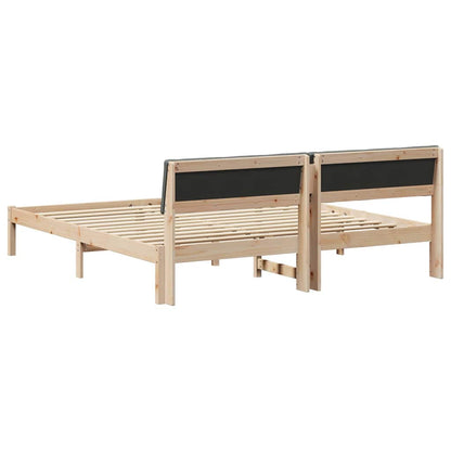 Bettgestell braun und dunkelgrau 180 x 200 cm Massivholz Kiefer