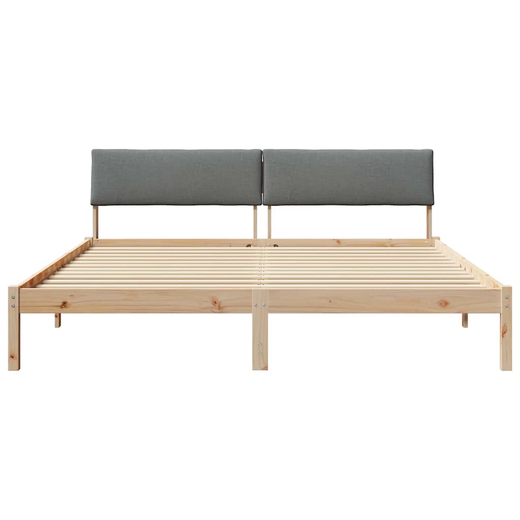 Bettgestell braun und dunkelgrau 180 x 200 cm Massivholz Kiefer