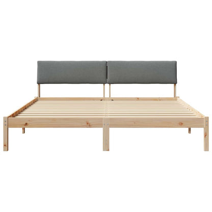 Bettgestell braun und dunkelgrau 180 x 200 cm Massivholz Kiefer