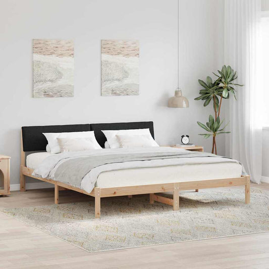 Bettgestell Braun und Schwarz 180 x 200 cm Massivholz Kiefer