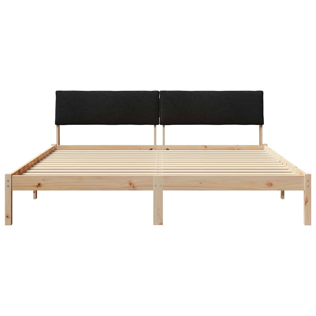 Bettgestell Braun und Schwarz 180 x 200 cm Massivholz Kiefer