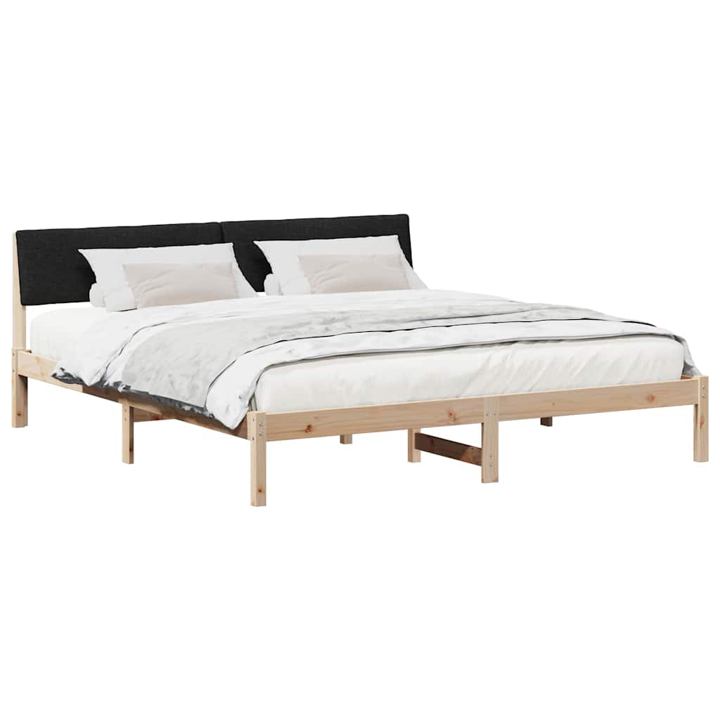 Bettgestell Braun und Schwarz 180 x 200 cm Massivholz Kiefer