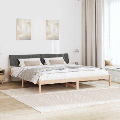 Bettgestell braun und dunkelgrau 200 x 200 cm Massivholz Kiefer
