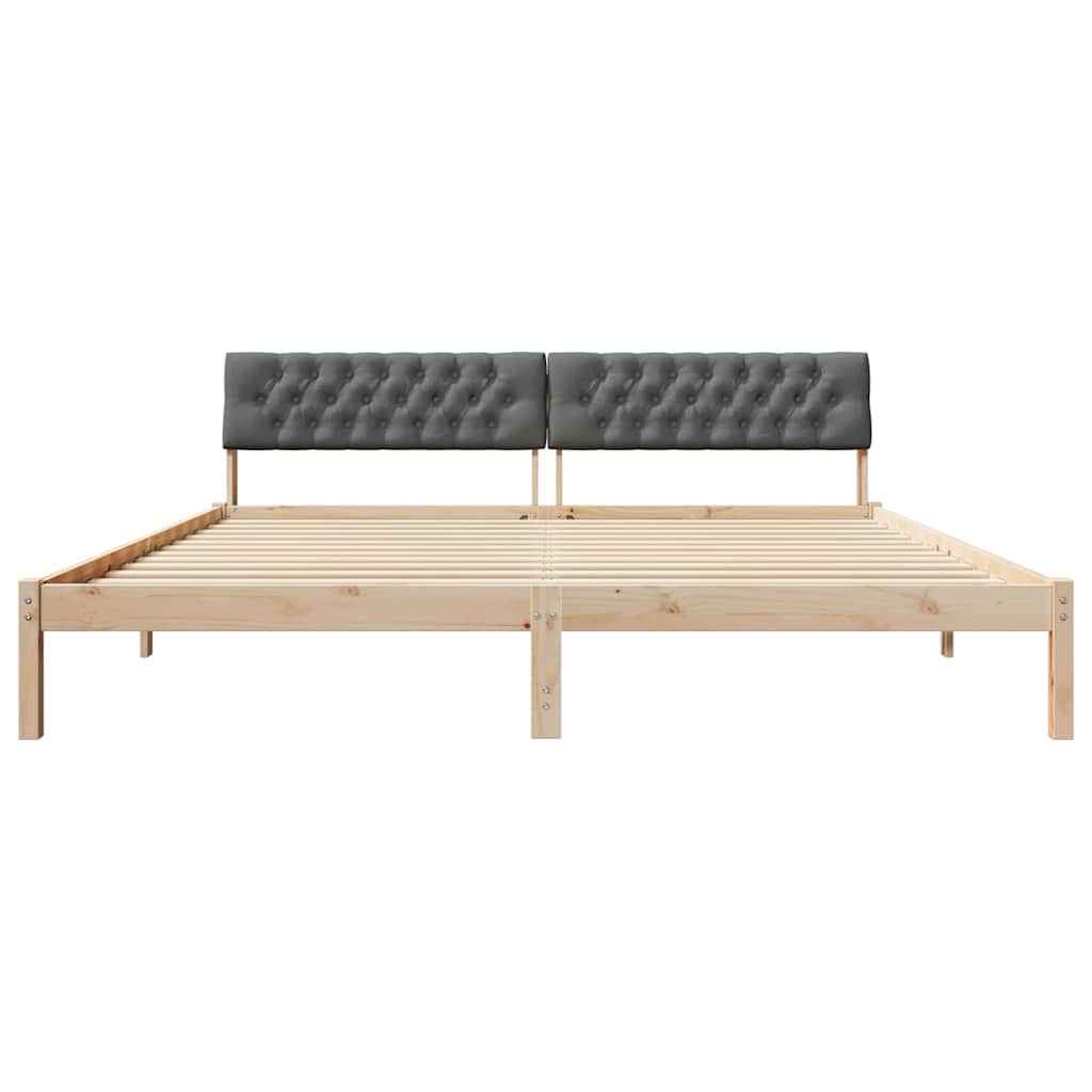 Bettgestell braun und dunkelgrau 200 x 200 cm Massivholz Kiefer