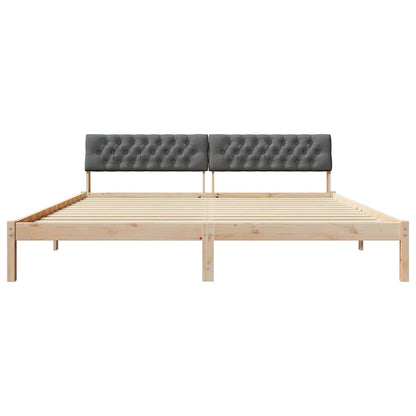 Bettgestell braun und dunkelgrau 200 x 200 cm Massivholz Kiefer